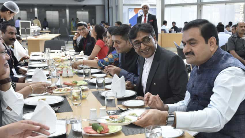 Gautam Adani Have Lunch with Employees