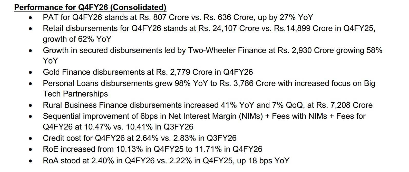 LT Finance Q4 Results