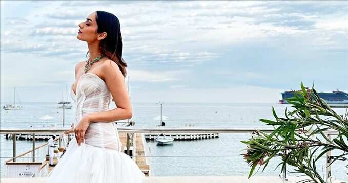 Cannes Film Festival 2023 Manushi Chhillar Debuts In Fairytale White