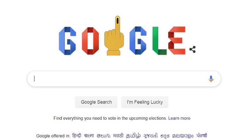 लोकसभा चुनाव 2019 : वोटिंग के लिए जागरूक करने के लिए Google ने बनाया यह शानदार Doodle