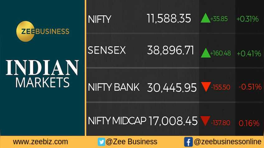 बाजार में हुआ खुलकार कारोबार, सेंसेक्स 38,896 और निफ्टी 11,588 पर बंद