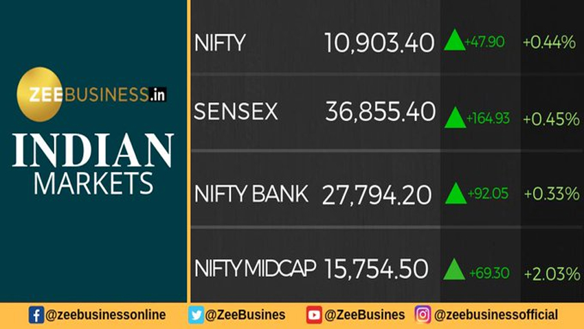 बाजार की तेजी के साथ शुरुआत, Nifty 10,903 और Sensex 36,855 अंक पर खुला