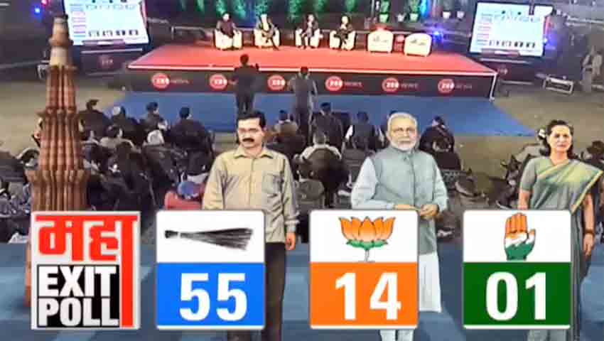 #MahaExitPollOnZee: महा EXIT POLL के मुताबिक दिल्ली में AAP को स्पष्ट बहुमत