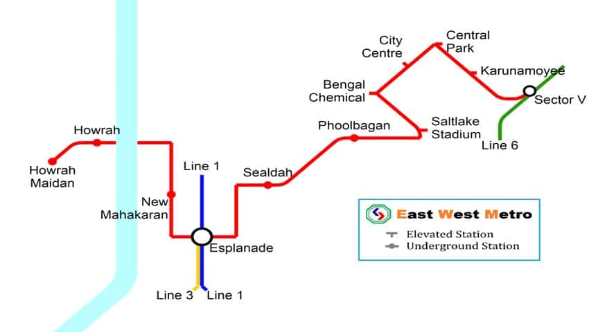 कुल 17 मेट्रो स्टेशन