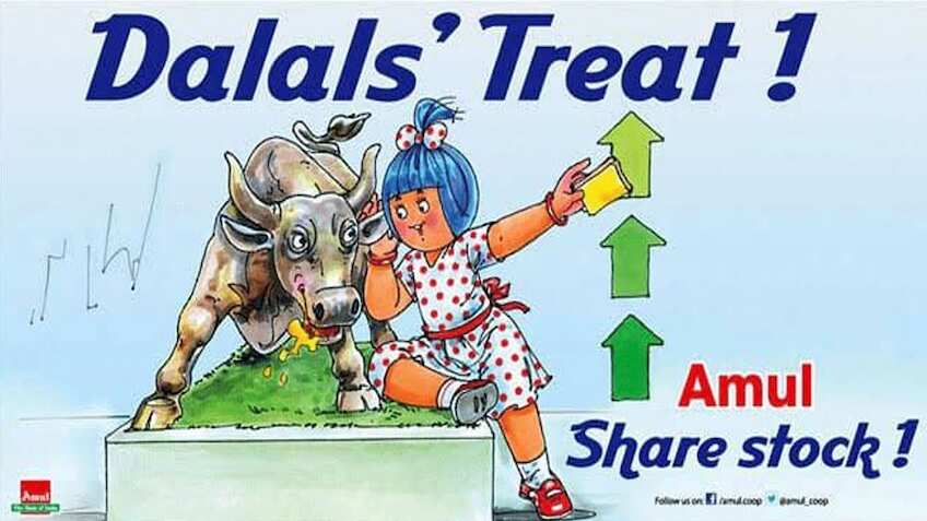 Stock Market की तेजी पर 'खुश' हुआ AMUL, अपने अंदाज में सेलिब्रेट किया Dalals' Treat !