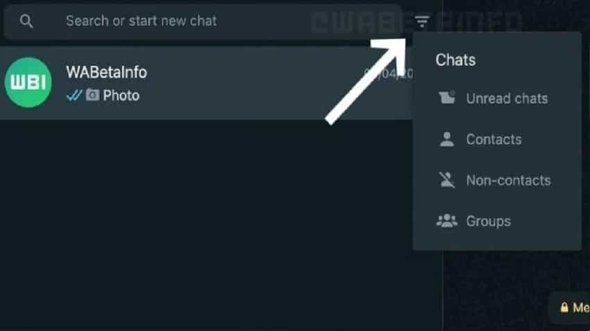 WhatsApp chat filters Feature