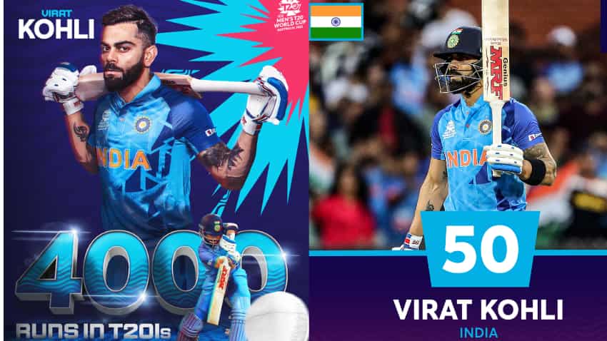 T20 World Cup 2022: टी20 क्रिकेट में विराट कोहली ने पूरे किए 4,000 रन, इंग्लैड के खिलाफ जड़ी करियर की 37वीं फिफ्टी