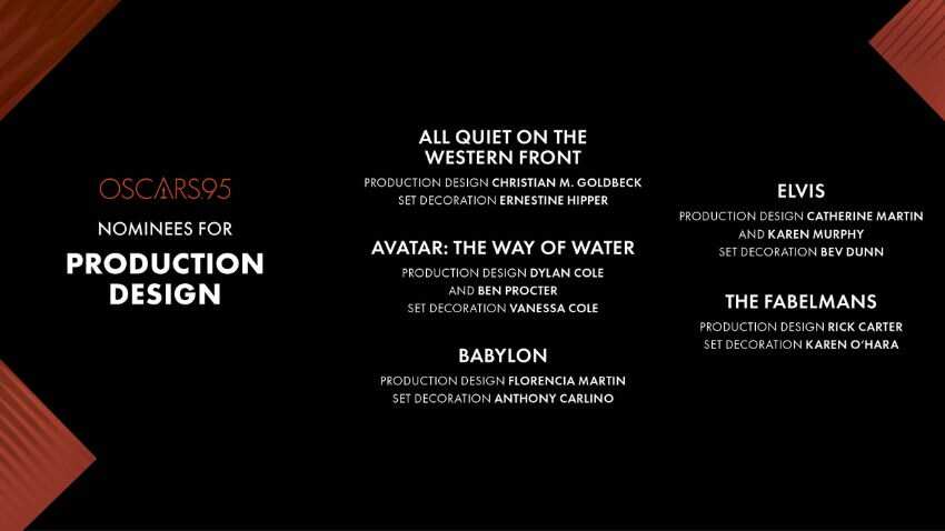 The nominations for Production Design
