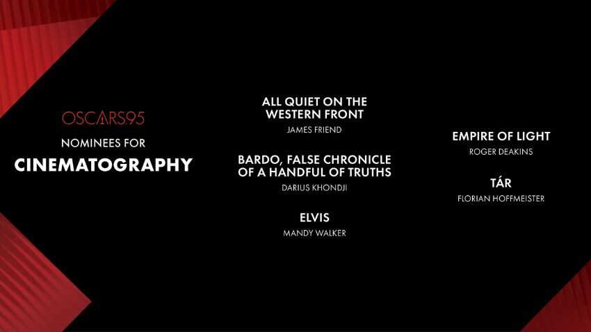 The nominations for Cinematography 
