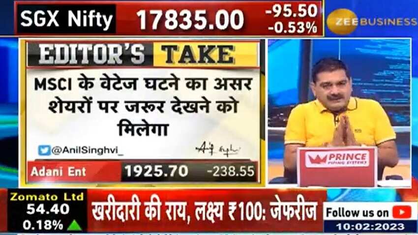 Adani Group Stocks: MSCI ने घटाया इन 4 शेयरों का वेटेज, अब क्या करें निवेशक? दूर रहें या बनें रहें, अनिल सिंघवी से जानें