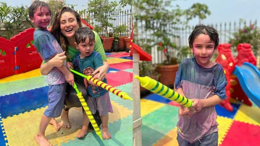 करीना कपूर खान ने बच्चों के साथ खेली होली