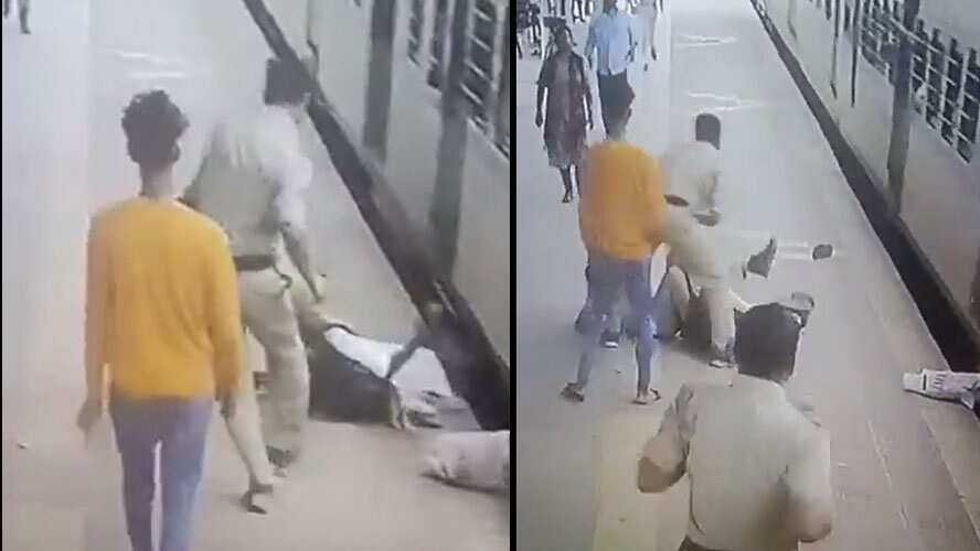 Video: चलती ट्रेन में चढ़ने की कोशिश कर रहा था बुजुर्ग, पैर फिसला तो महिला कॉन्स्टेबल बनीं फरिश्ता