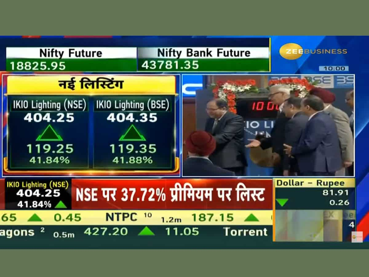 IKIO Lighting की शानदार लिस्टिंग; NSE पर 37% के प्रीमियम पर लिस्ट, अनिल सिंघवी ने कहा- लॉन्ग टर्म के लिए HOLD करें