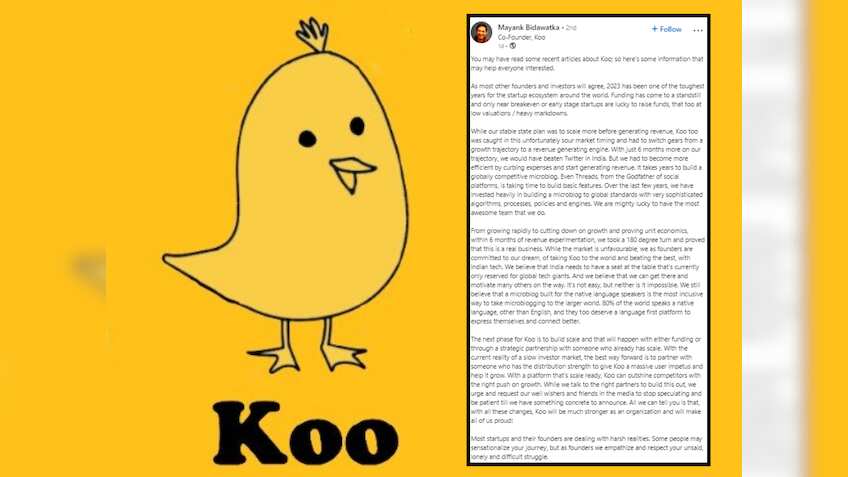 Koo के पास हुई पैसों की कमी! को-फाउंडर बोले- 'आगे बढ़ने के लिए स्ट्रेटेजिक पार्टनर और फंडिंग की जरूरत'