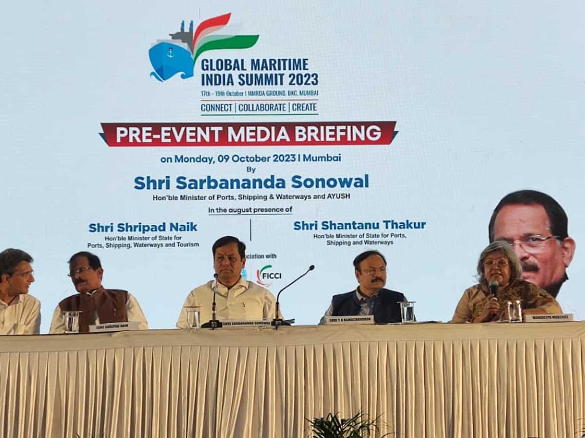 ग्लोबल मैरीटाइम इंडिया summit को लेकर हुई प्री इवेंट मीडिया ब्रीफिंग, 300 से अधिक MoU पर मुहर लगने की उम्मीद