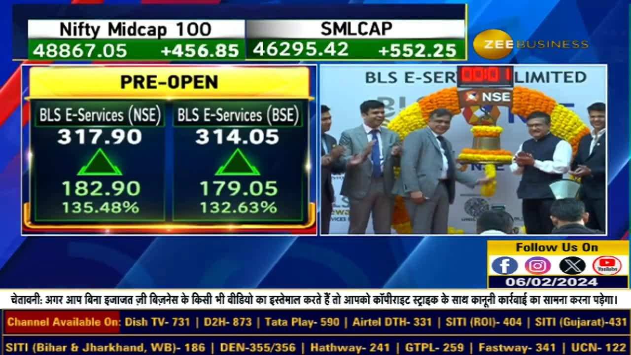 An Extraordinary Listing of BLS E-SERVICES, BSE पर 129% प्रीमियम पर लिस्ट