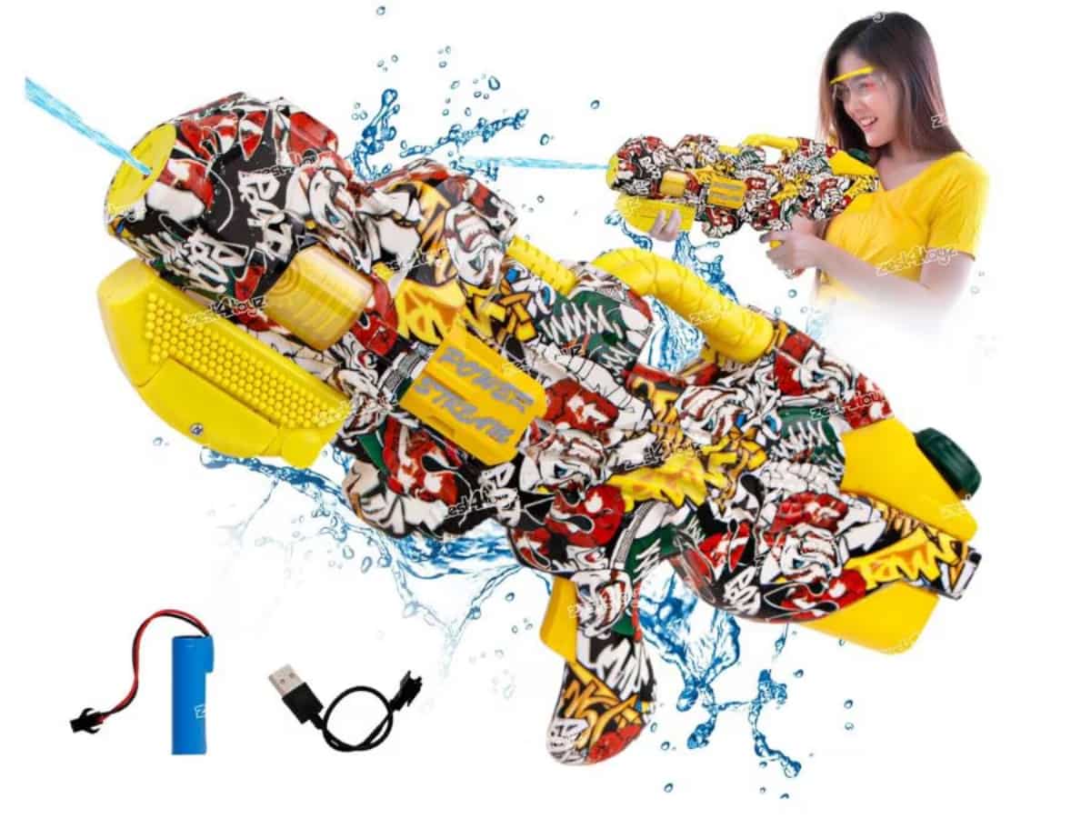 Zest 4 Toyz Holi Pichkari Electric Water Gun High Pressure Automatic Water Squirt Gun Toys for Kids Boys Girls (Pack of 1) Random Color