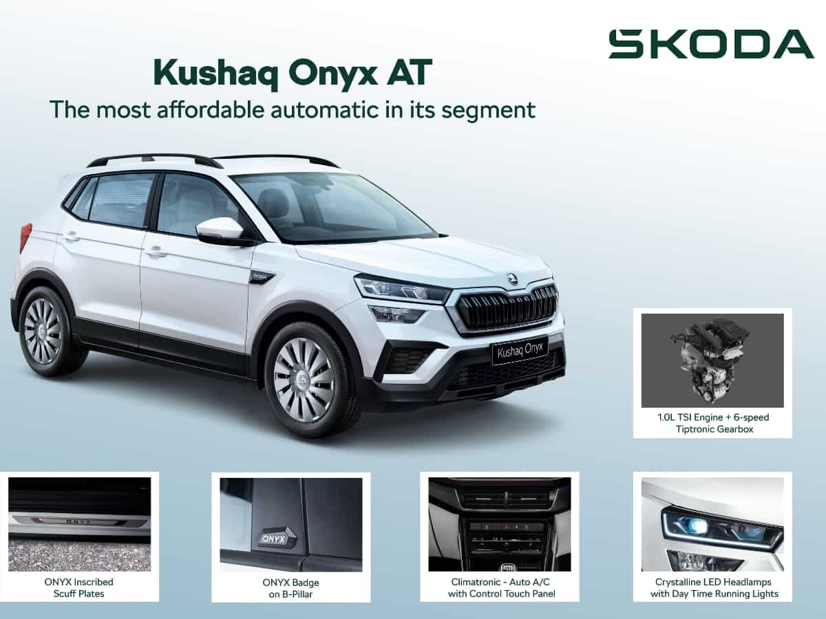 Skoda Kushaq ONYX का आ गया ऑटोमैटिक वेरिएंट; 6 एयरबैग्स के साथ मिले कई सारे फीचर्स