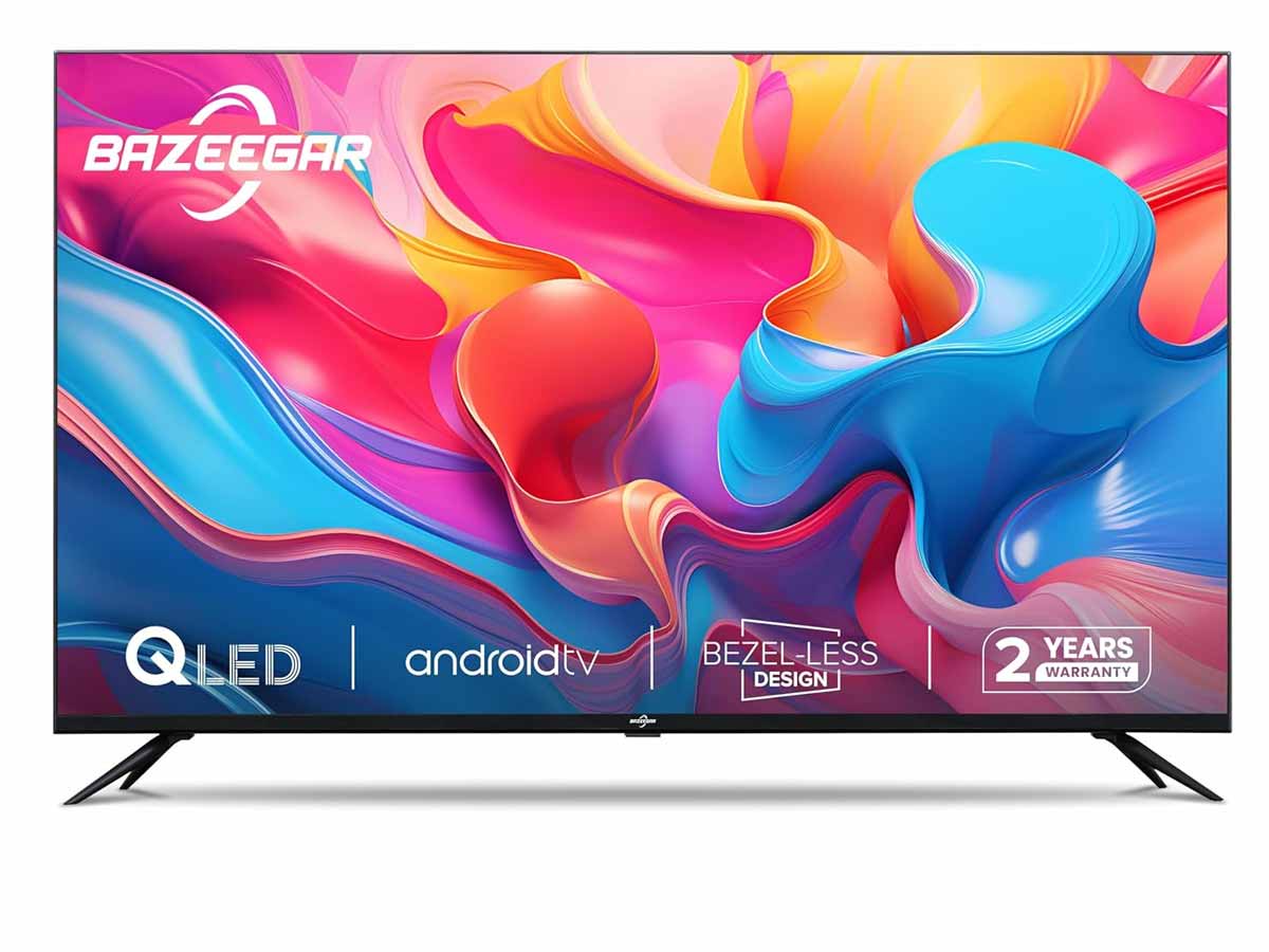 BAZEEGAR 80 cm (32 inches) Glow Series HD Ready Smart QLED Android TV BAZ32S