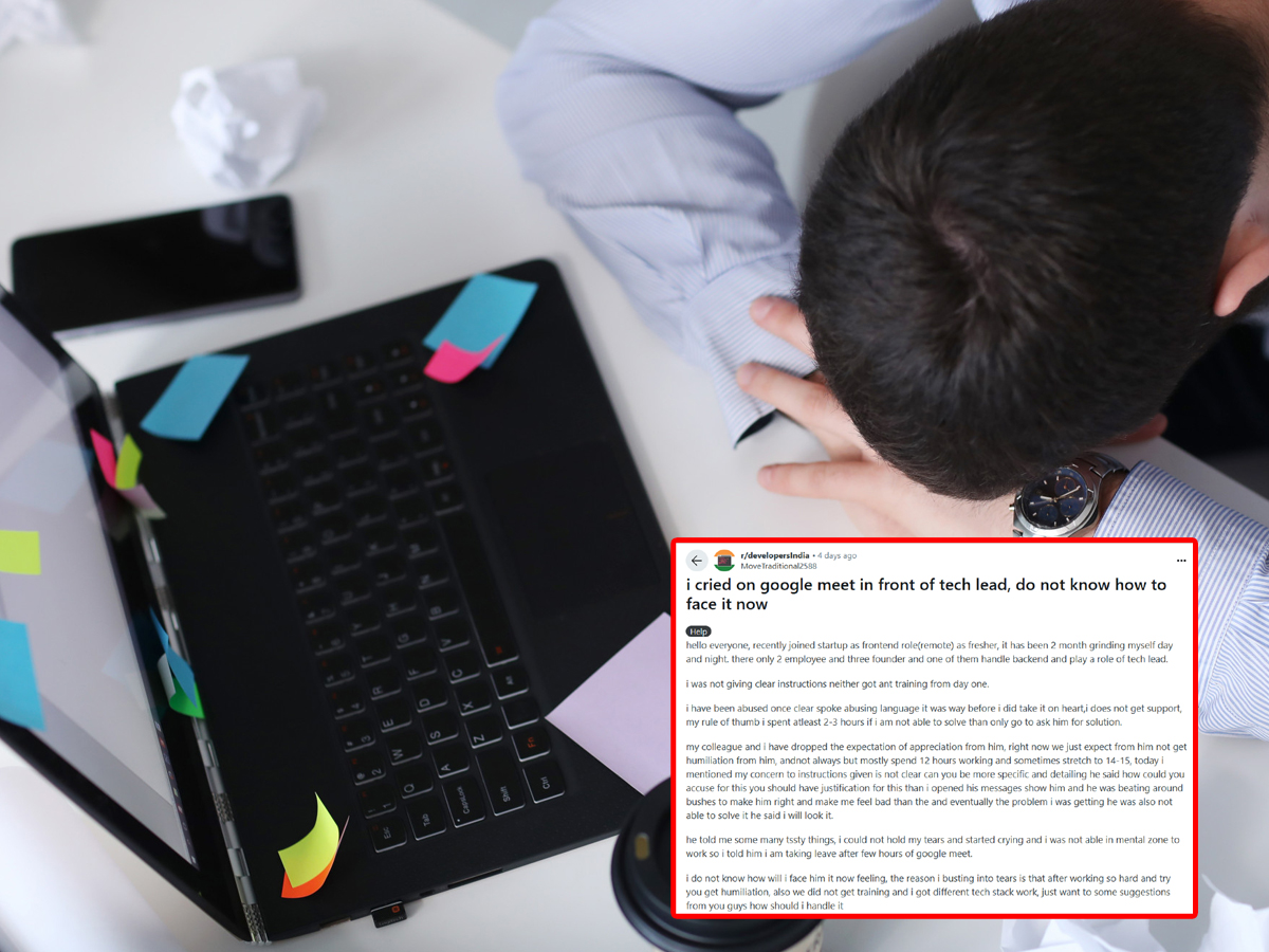 '15 घंटे काम, बदतमीजी... Google Meet के दौरान मैं रो पड़ा', शख्स ने बताया स्टार्टअप वर्क कल्चर का सच!