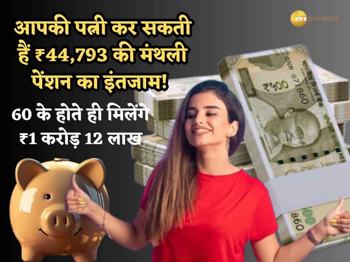 आपकी पत्नी ही कर देंगी ₹44,793 की मंथली पेंशन का इंतजाम! 60 के होते ही मिलेंगे ₹1 करोड़ 12 लाख, बेस्ट है स्कीम