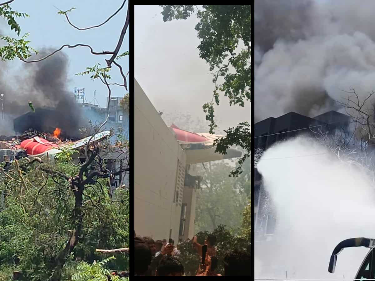 अहमदाबाद विमान हादसे की PHOTOS: कैसे उड़ान भरते ही क्रैश हुआ Air India AI-171, आग का गुबार, काला धुआं...