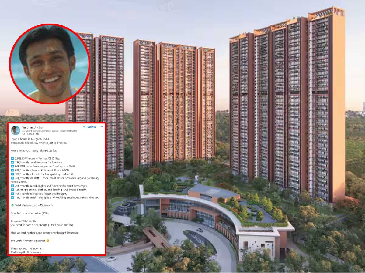 Viral:'सांस लेने के लिए भी ₹7.5 लाख चाहिए'! Startup Founder ने बताई Gurugram में जीने की कीमत, देखें कैलकुलेशन
