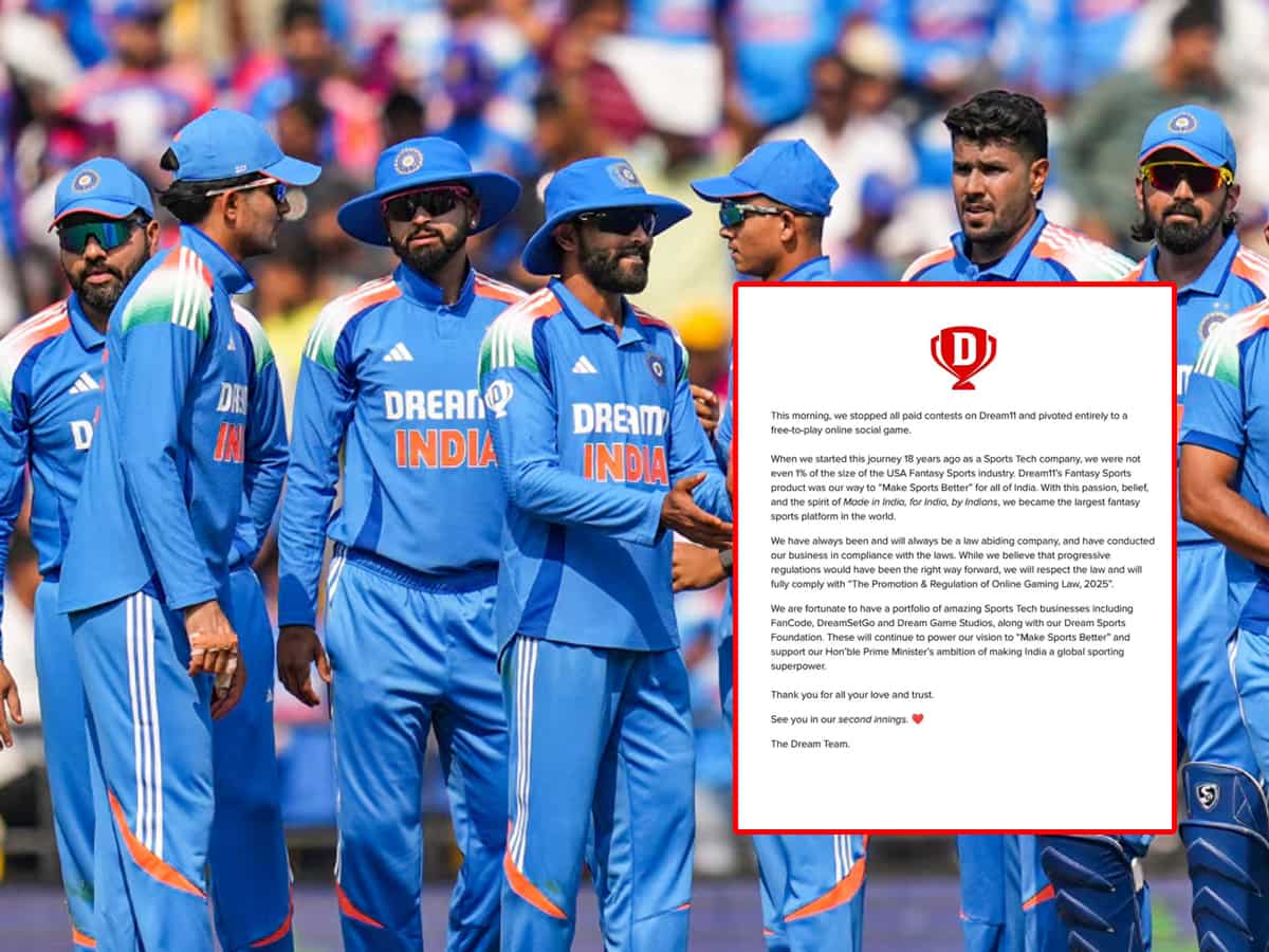 Out! होने के बाद Dream11 ने की ये इमोशनल पोस्ट.. आपने पढ़ी? जो लिखा है उसे पढ़कर आप भी हो जाएंगे भावुक!