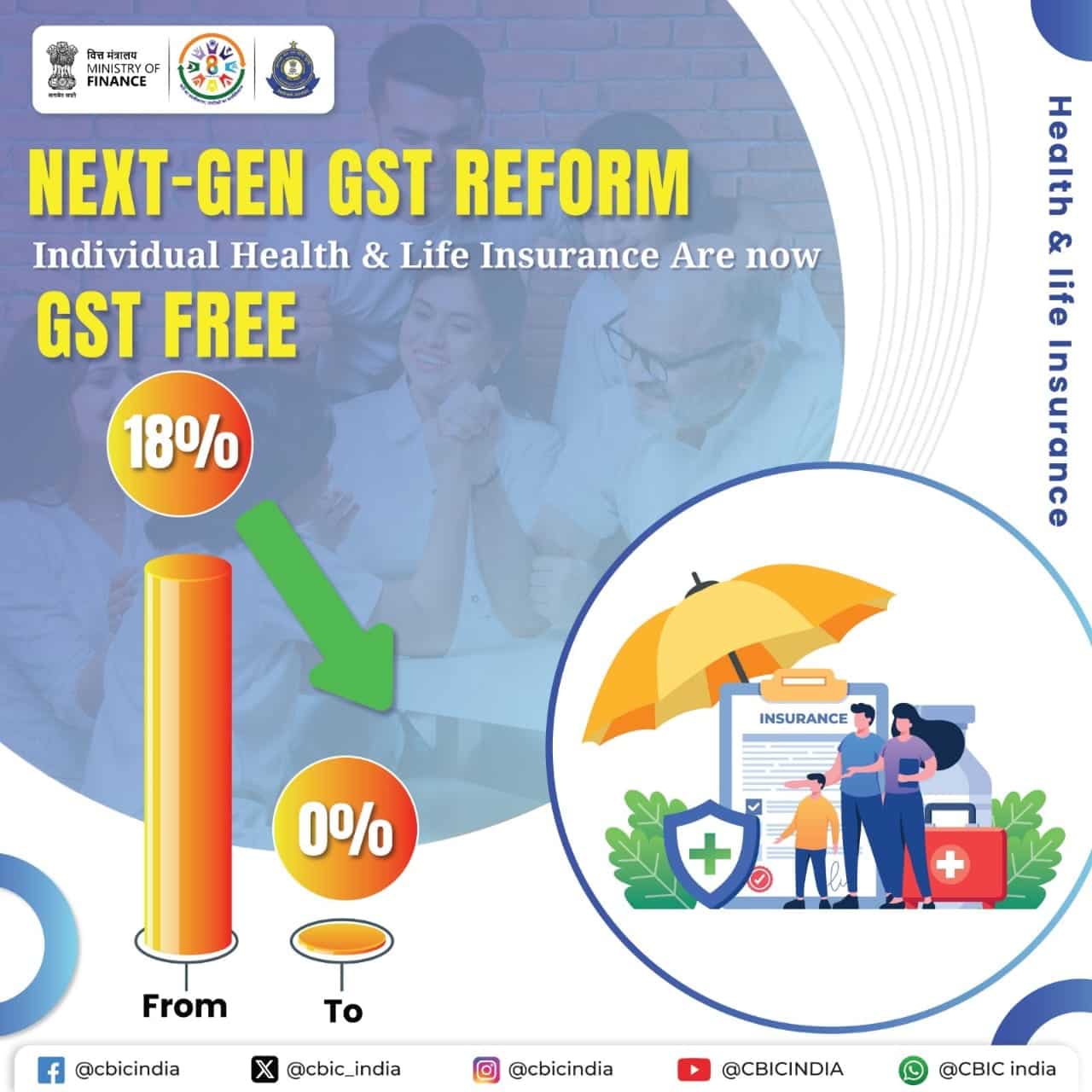 इंश्योरेंस पर जीएसटी खत्म
