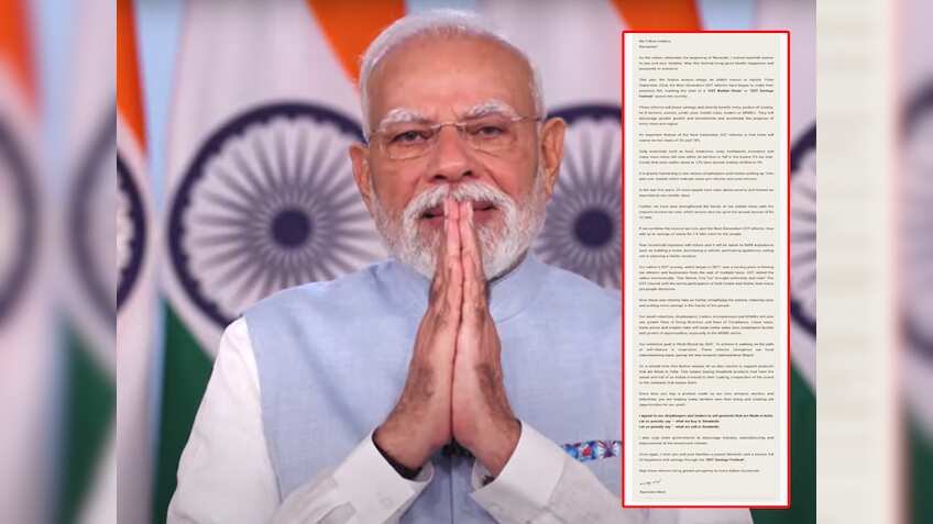 GST Bachat Utsav: देश के नाम संबोधन के बाद पीएम मोदी की तरफ से आई ये चिट्ठी, जानिए आप लोगों के लिए क्या लिखा है इसमें