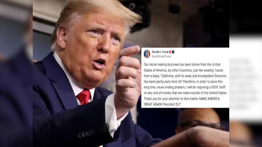 ट्रंप ने US से बाहर बनी फिल्मों पर लगाया 100% टैरिफ, बोले- 'हमसे मूवी बिजनेस ऐसे छीना जैसे बच्चे के हाथ से कैंडी'