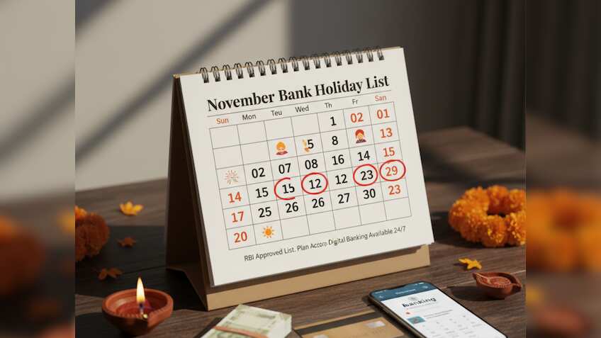  November bank holiday list:  नवंबर में कितने दिन बैंक रहेंगे बंद? कहीं अटक न जाए जरूरी काम, अभी देखें छुट्टियों की पूरी लिस्ट और निपटा लें काम