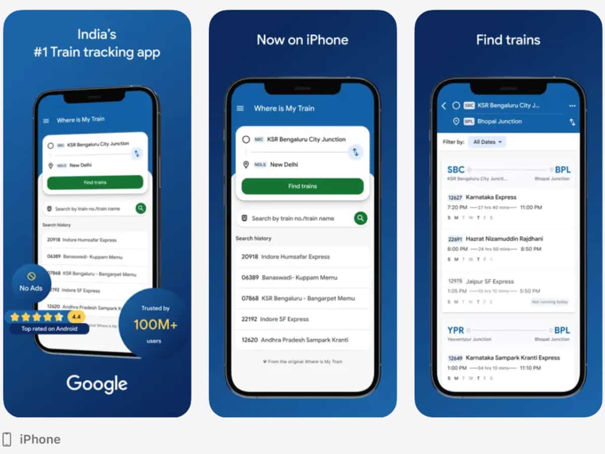 अब iOS यूजर्स के पास भी गूगल का 'व्हेयर इज माई ट्रेन' ऐप! हर महीने 10 करोड़ से ज्यादा एंड्रॉयड यूजर करते हैं यूज