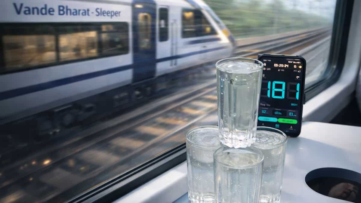 Video: 180 Kmph की रफ्तार से दौड़ी वंदे भारत स्लीपर ट्रेन, सफर इतना आरामदायक.. गिलास में भरा पानी तक नहीं छलका