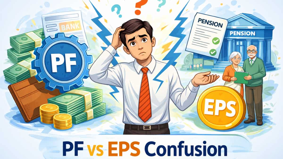 PF और EPS में क्या अंतर है? जानें आपकी सैलरी से कटने वाला 12% हिस्सा कहां जाता है, समझें पीएफ और पेंशन फंड का पूरा गणित