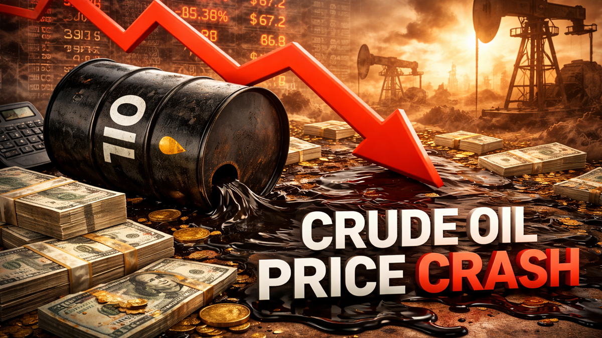Crude Oil Crash: देर रात कच्चा तेल हुआ क्रैश, 16% की भारी गिरावट, ब्रेंट क्रूड का भाव पहुंचा $80 के नीचे, जानिए 3 बड़ी वजहें