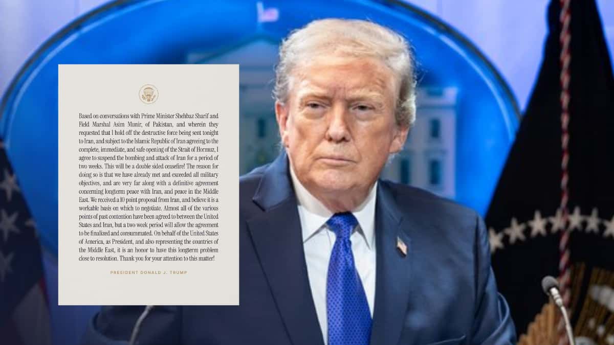 US-Iran Ceasefire: 2 हफ्ते के लिए ट्रंप ने किया ईरान पर हमले रोकने का ऐलान, हॉर्मुज खोलने पर बनी बड़ी शर्त