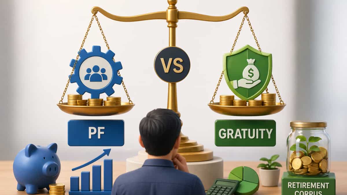  PF vs Gratuity: ₹10 लाख सालाना सैलरी वाले को रिटायरमेंट पर कौन देगा ज्यादा पैसा? 20 साल बाद असली कैलकुलेशन चौंका देगा