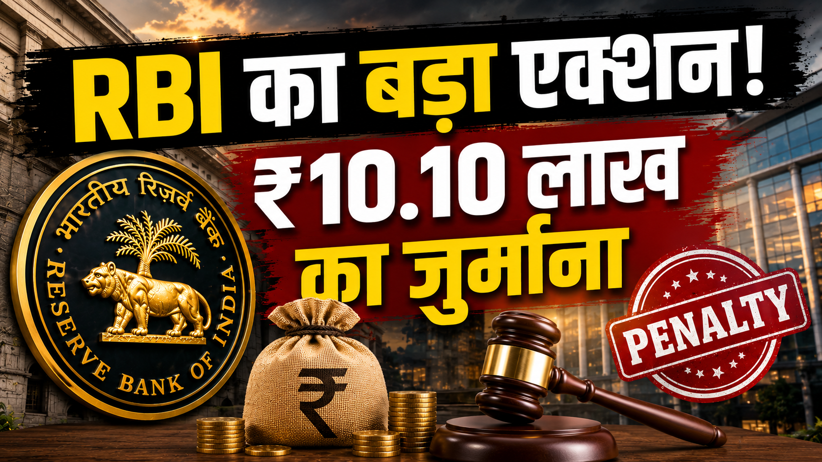 बड़ा एक्शन! RBI ने इस बैंक पर लगाई ₹10.10 लाख की पेनाल्टी, जानिए किस वजह से की गई ये कार्रवाई