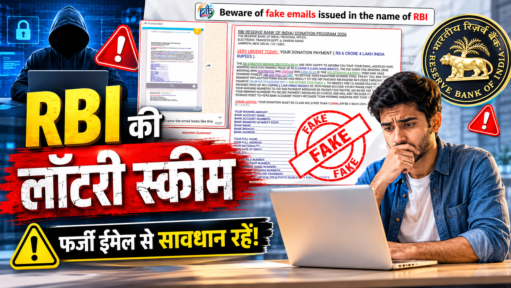 'RBI की लॉटरी स्कीम' में पैसा लगाया? 'डोनेशन प्रोग्राम 2026' के नाम पर आए ईमेल तो हो जाएं अलर्ट, चेतावनी जारी