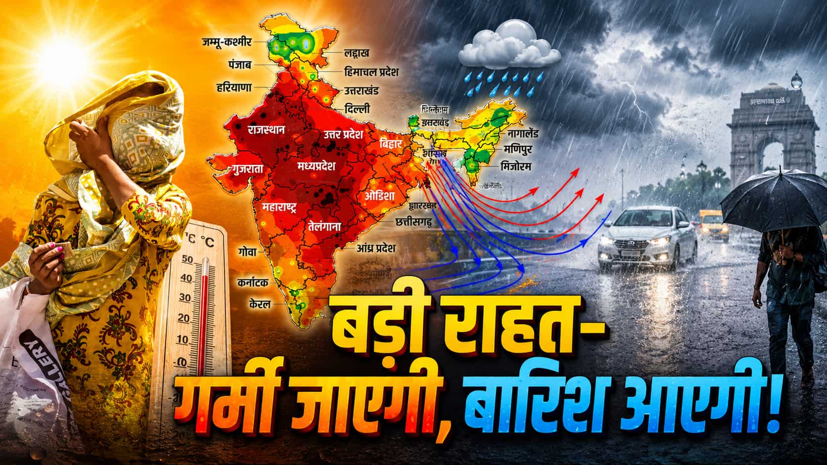 खुशखबरी! कल से मिल जाएगी गर्मी से राहत; अगले 3 दिन हो सकती है जमकर बारिश, मॉनसून और हीटवेव को लेकर बड़ा अपडेट