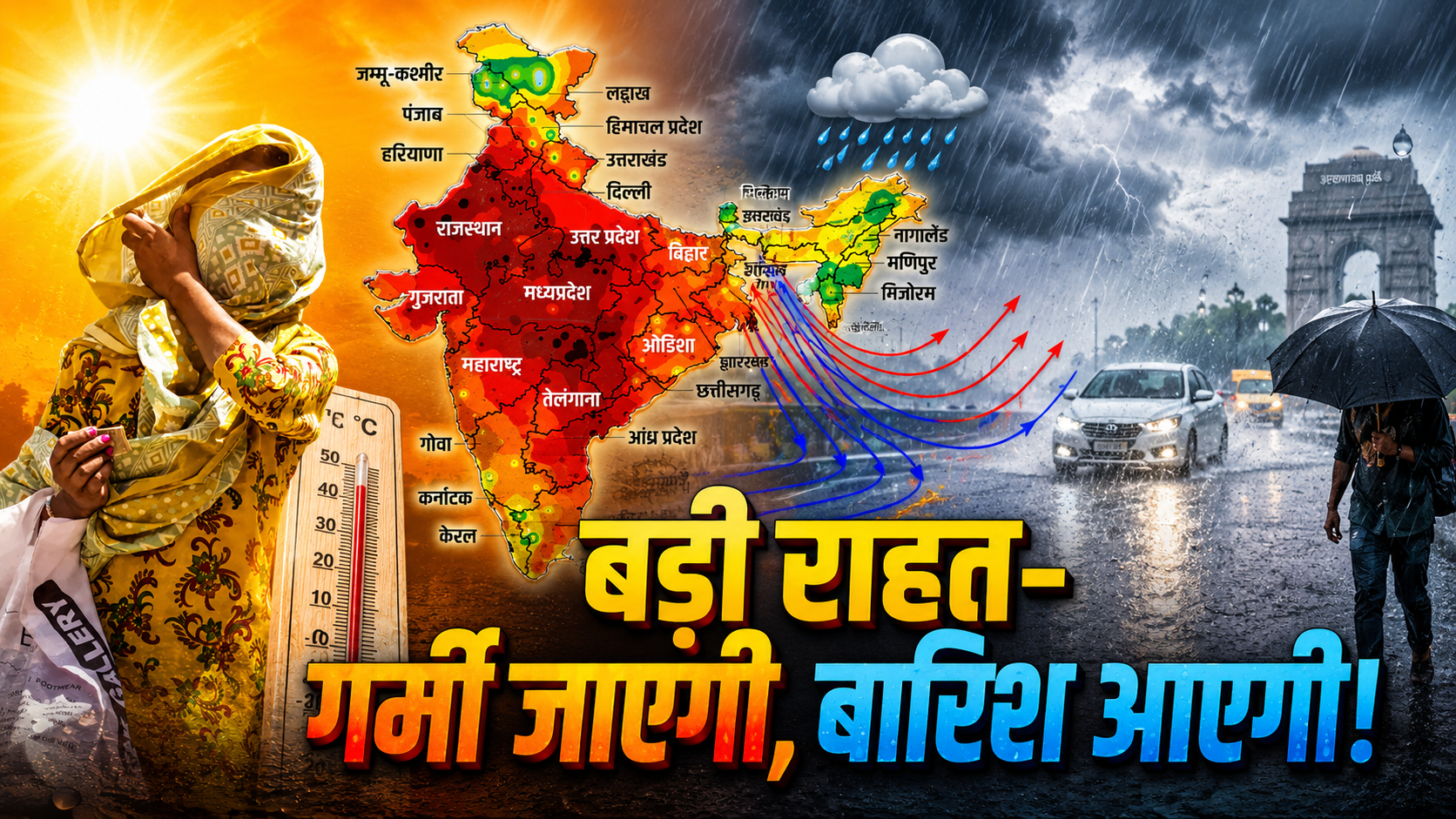 खुशखबरी! कल से मिल जाएगी गर्मी से राहत; अगले 3 दिन हो सकती है जमकर बारिश, मॉनसून और हीटवेव को लेकर बड़ा अपडेट