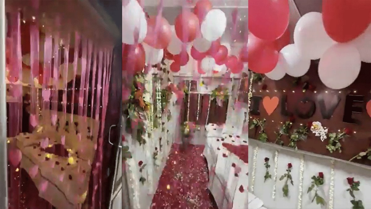 ट्रेन के AC कोच को कपल ने बनाया 'बेडरूम', फूलों से सजाकर लिखा- I Love You, वीडियो वायरल, रेलवे का एक्शन, TC सस्पेंड