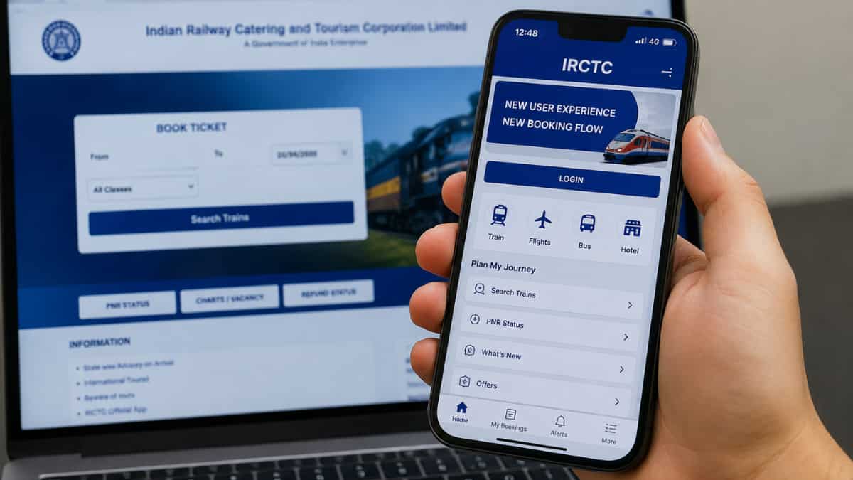 IRCTC की नई वेबसाइट और ऐप तैयार: अब टिकट बुकिंग होगी पहले से ज्यादा तेज और आसान,ये हैं रेलवे ने 5 नए अपडेट 