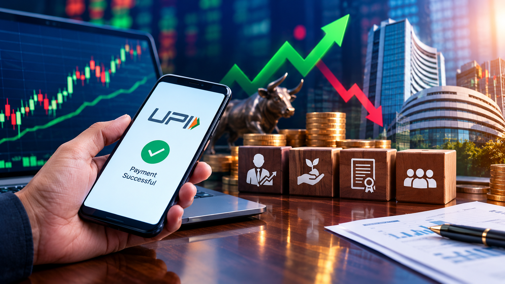 UPI के नए नियमों से शेयर बाजार में हलचल! ब्रोकर्स, म्यूचुअल फंड, सिक्योरिटीज और डीलर्स को कितना देना होगा MDR? | Zee Business Hindi