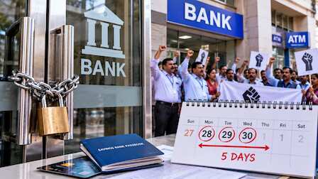 5 Day Banking पर अड़े बैंक कर्मचारी: 28-30 सितंबर तक 5 दिन रहेगी हड़ताल,  क्यों बेअसर रहीं सरकार से बातचीत, समझें मुद्दा] | Zee Business Hindi