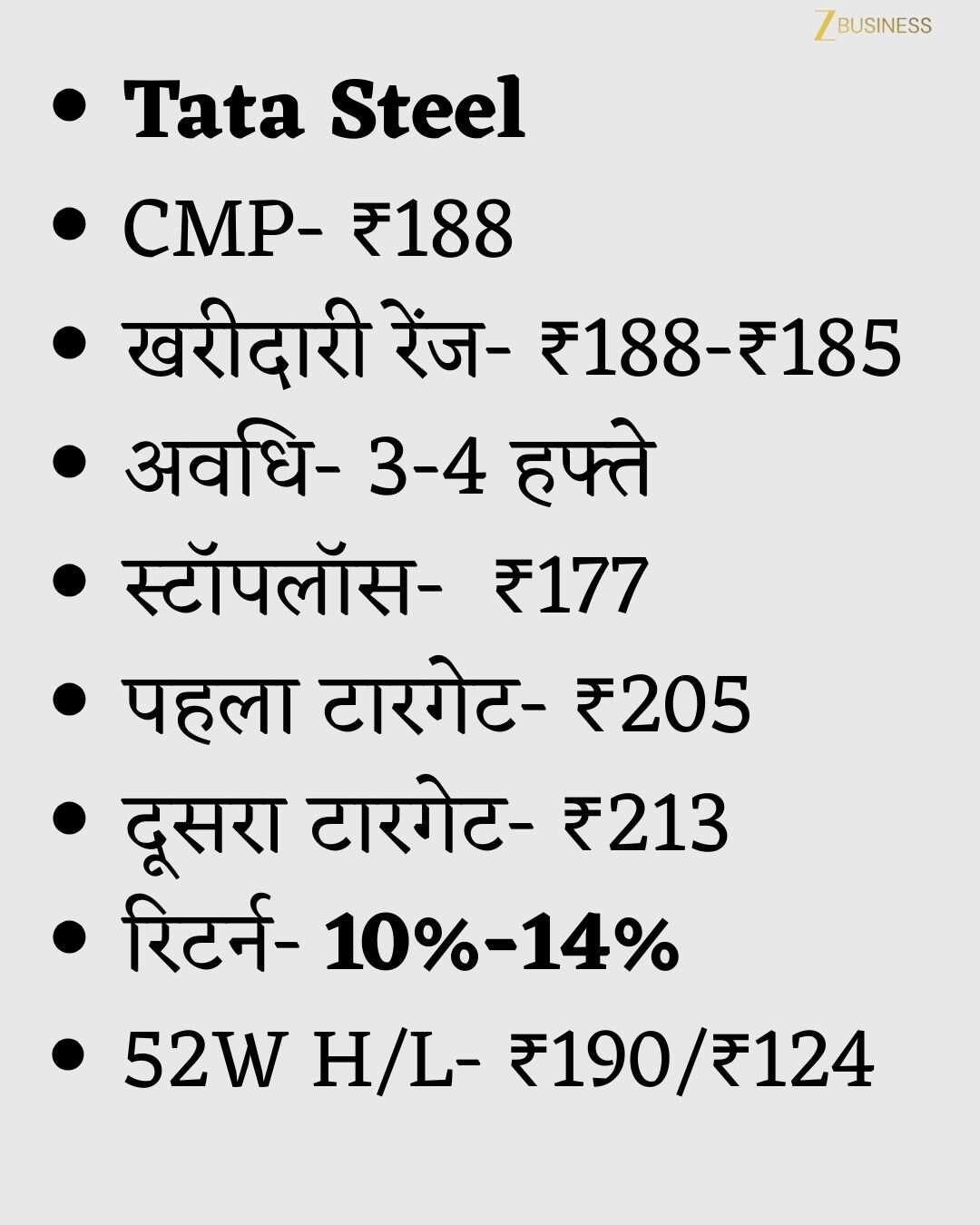 Tata Steel Share Price Target