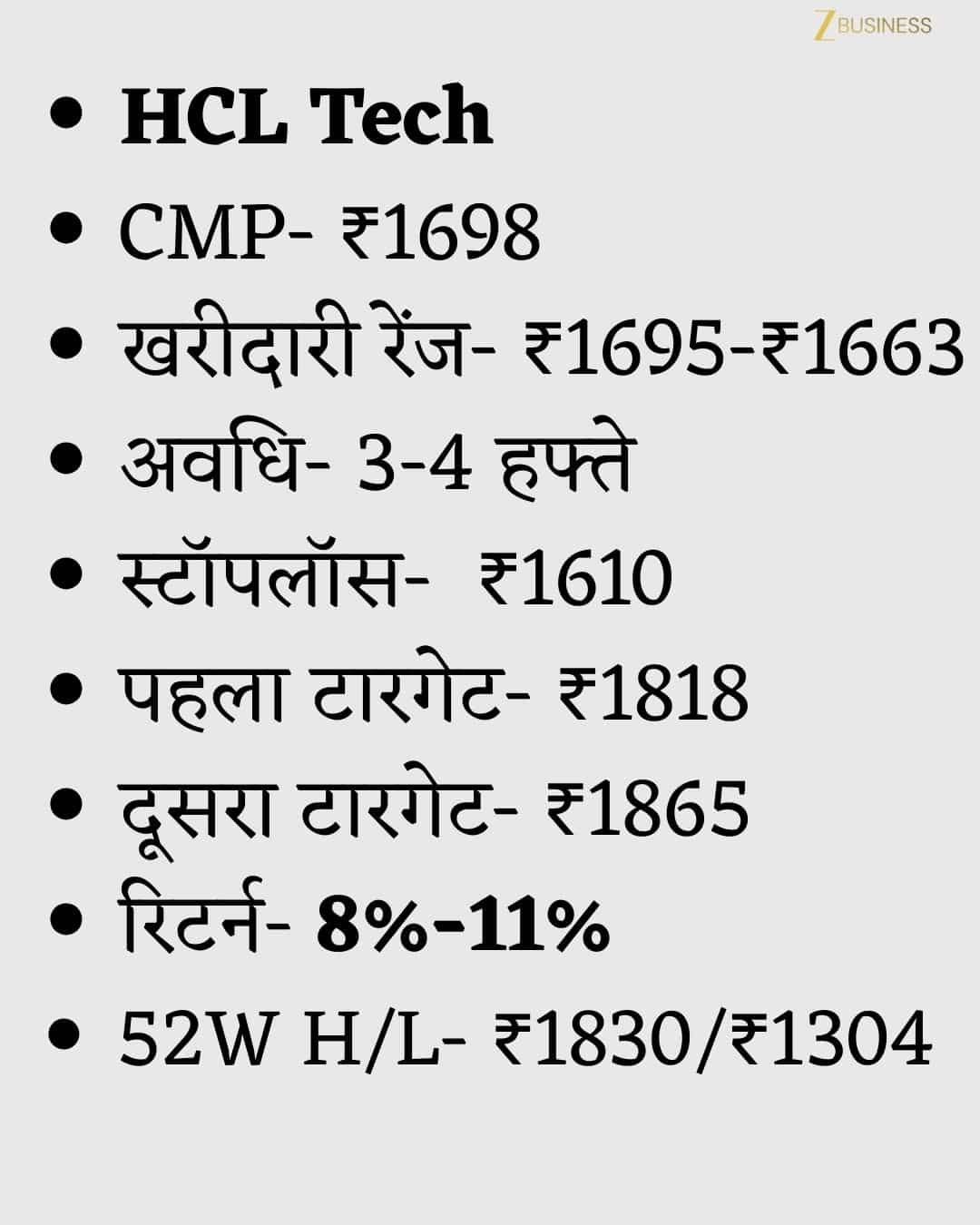 HCL Tech Share Price Target