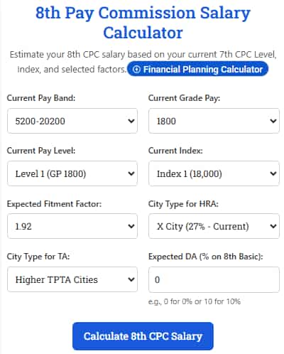 8th pay commission gross salary 3x hike fitment hra ta calculation 18000 basic