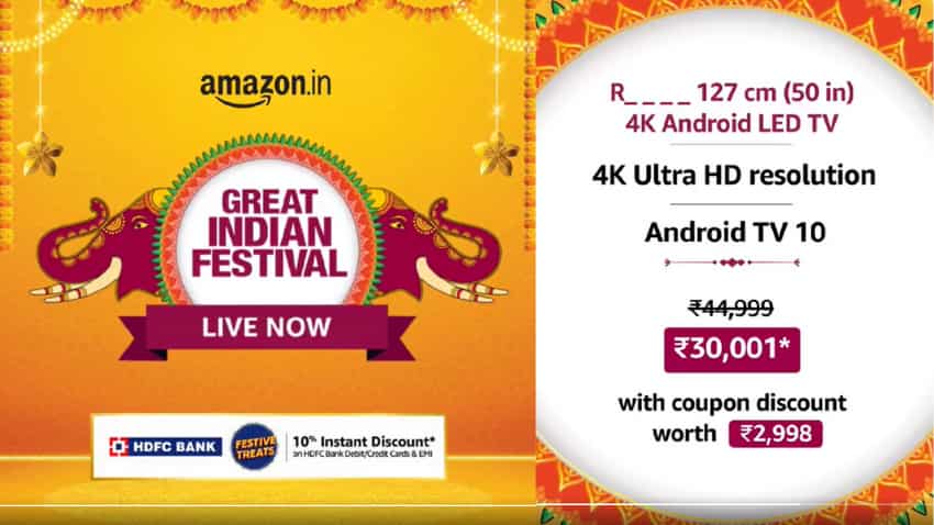 Amazon great indian festival sale on Redmi 50 inch Smart tv with 14000 discount offers check list for more options